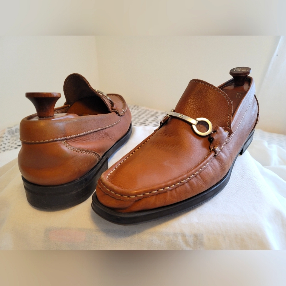 Sandrino by SANDRO MOSCOLONI Brown LEATHER BIT LOAFERS Mens Sz 12